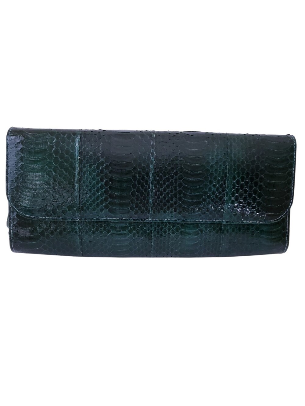 Vintage Green Snakeskin Clutch Bag